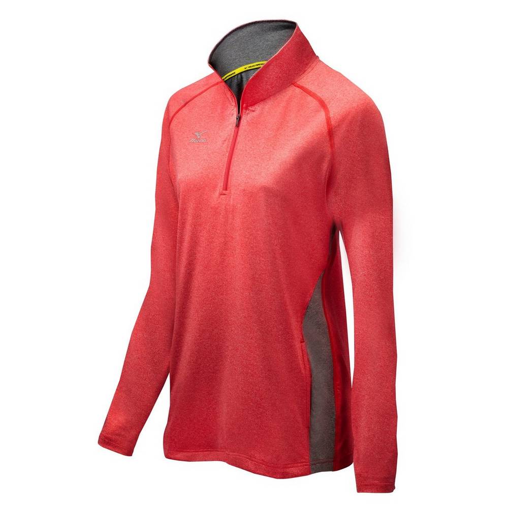 Chaqueta Mizuno Fire 1/2 Zip Mujer Rojas/Gris Ofertas XJCF-45712